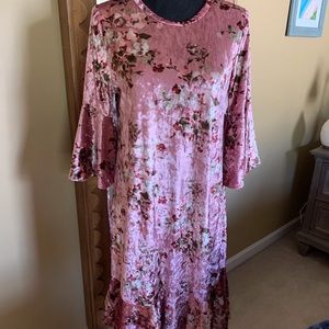 LulaRoe Maurine velvet floral dress.